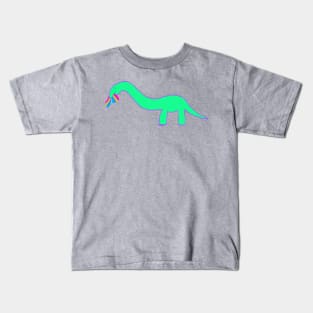 Pansexual  Longneck dinosaur with pan pride flag Kids T-Shirt